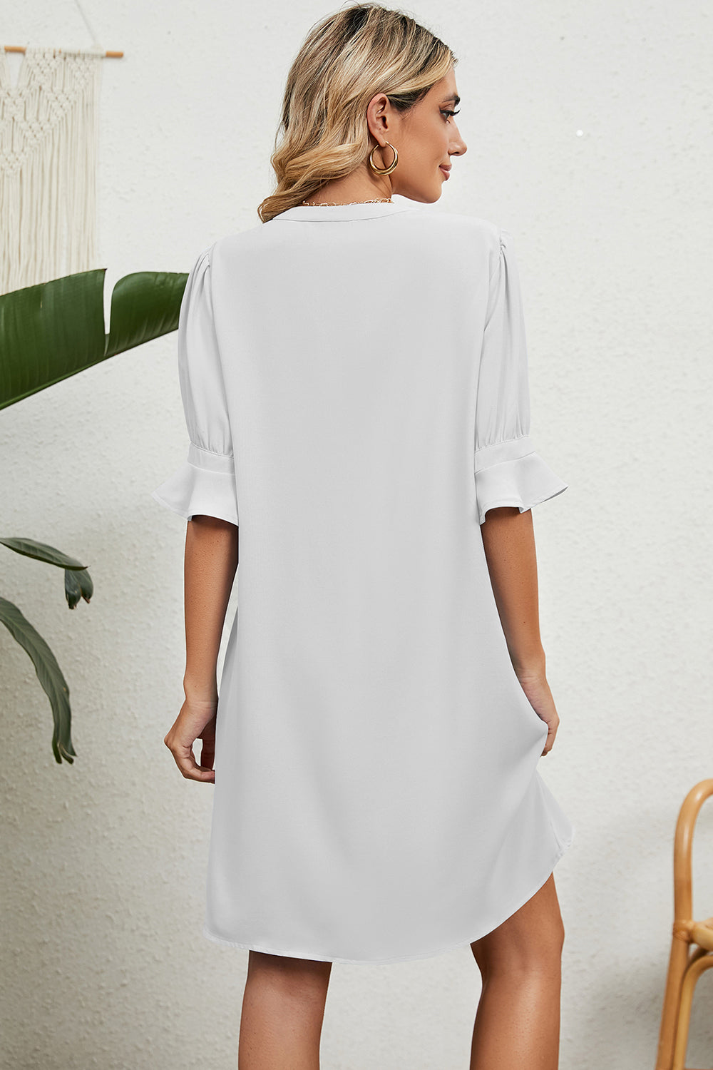 CD | Rochie minimală cu mâneci bufante