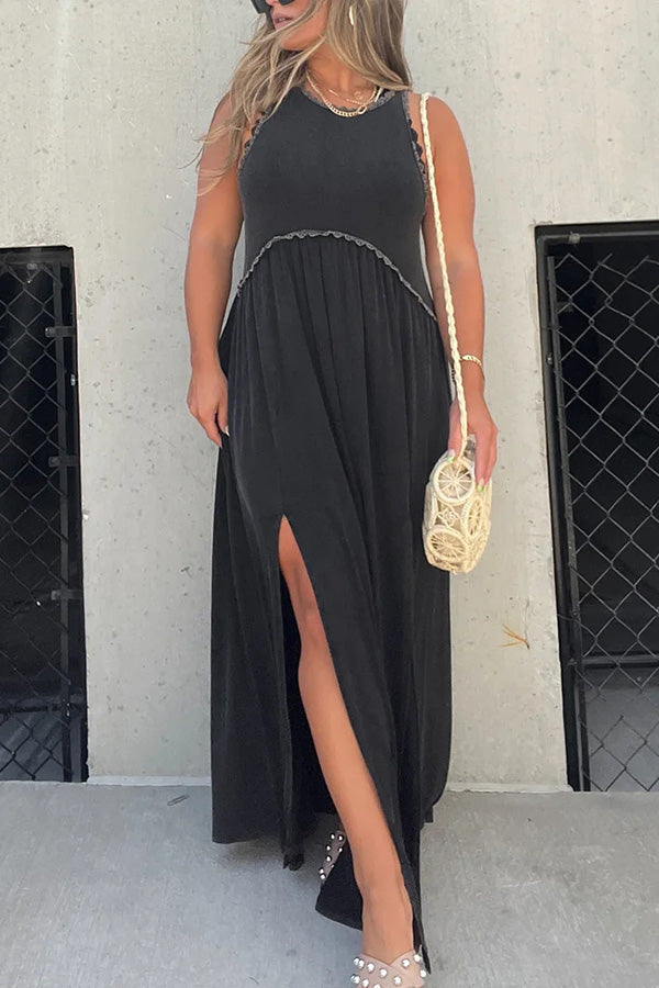 CD | Slit Casual simplu vrac Maxi rochie lungă