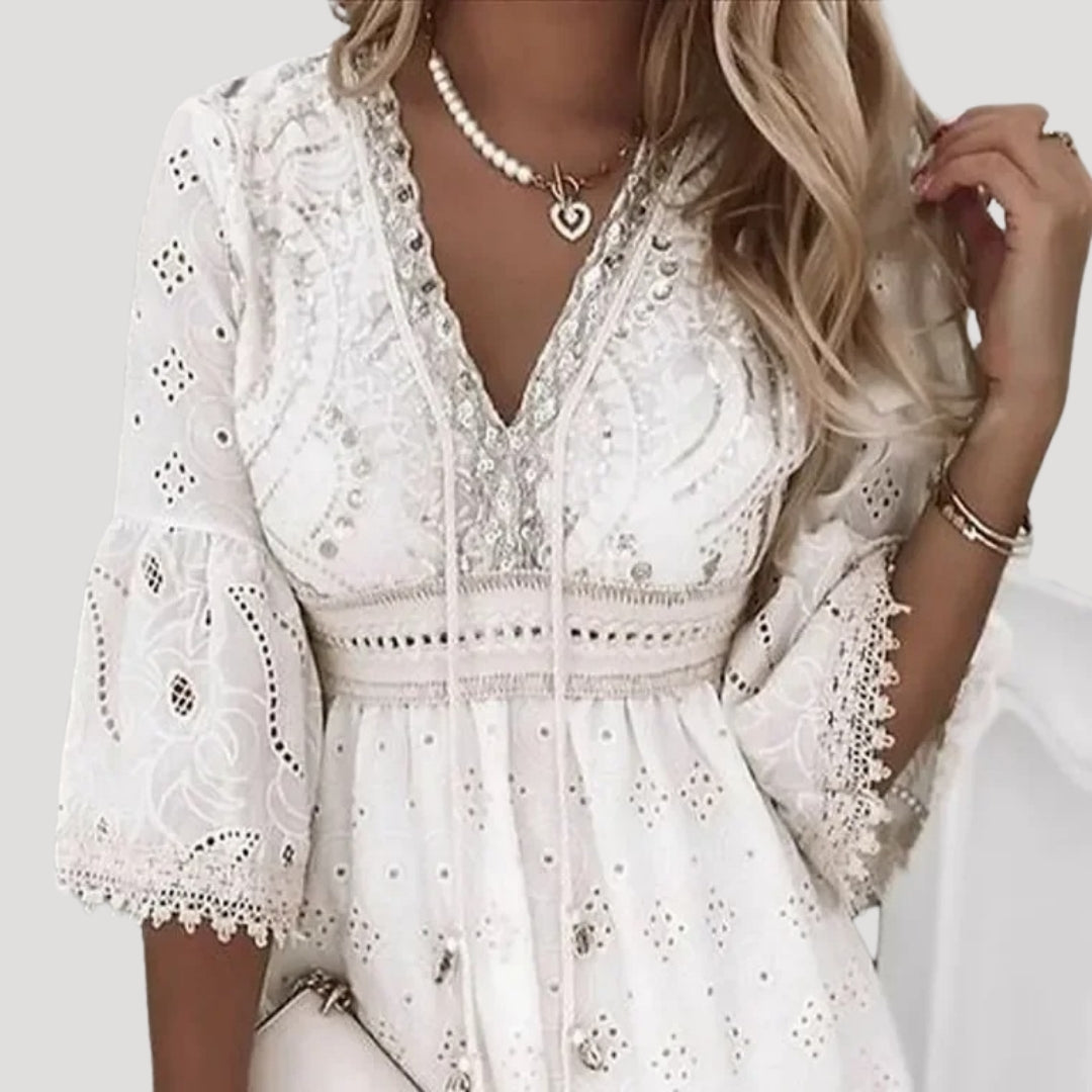 CD | Doamnelor brodate Boho de vară Mini rochie de plajă