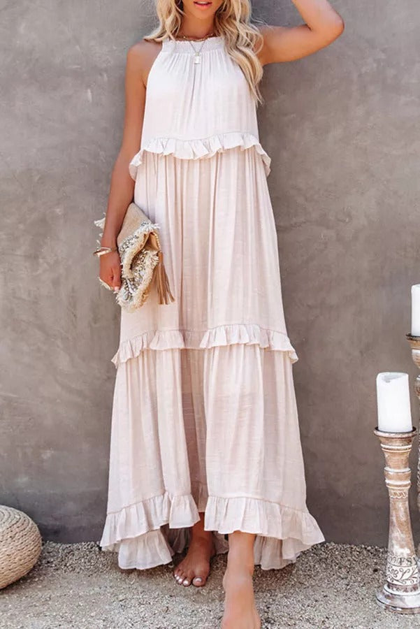 CD | Vittoria Rochie maxi halter cu volane