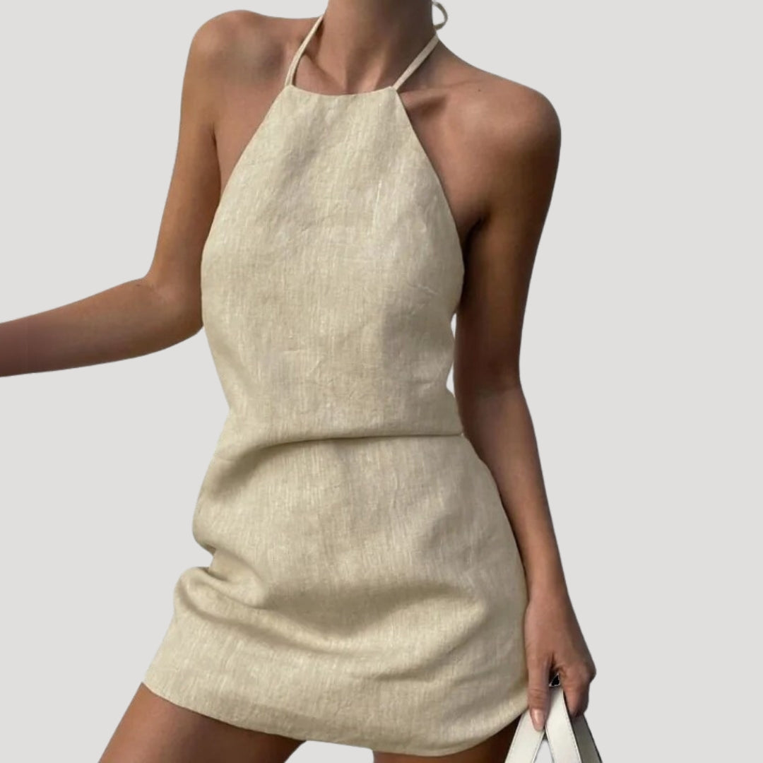 CD | Ladies Lin Neckholder Mini rochie de vară