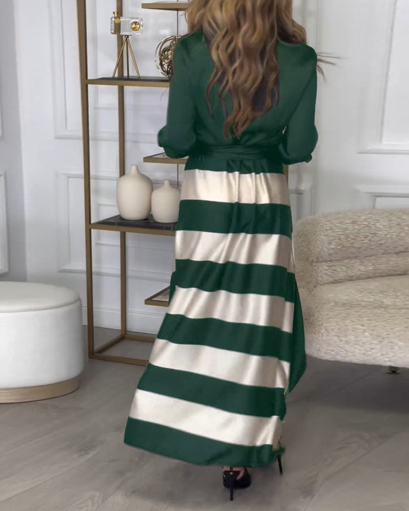 CD | Rochie maxi elegantă cu dungi