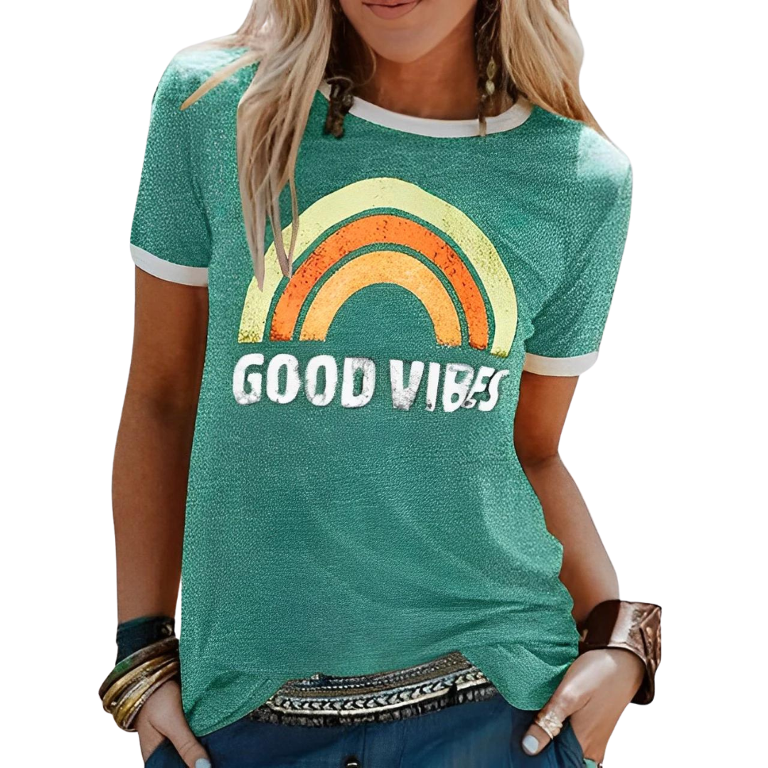 CD | Elegant retro curcubeu bun vibes tricou
