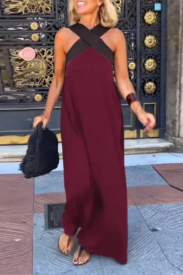 CD | Stylish crossover backless sleeveless vrac rochie maxi