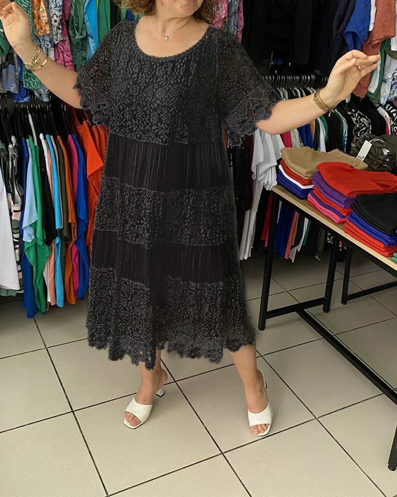CD | Rochie midi din dantelă atemporală
