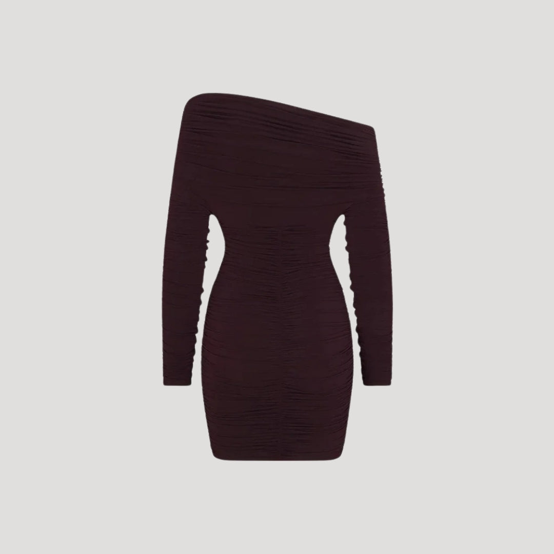 CD | Femeii off-the-shoulder bodycon rochie mini cu volane
