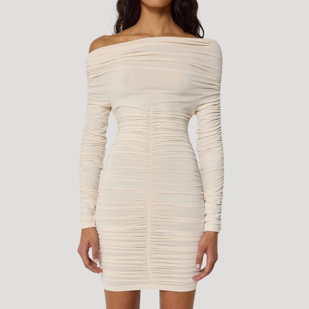 CD | Femeii off-the-shoulder bodycon rochie mini cu volane