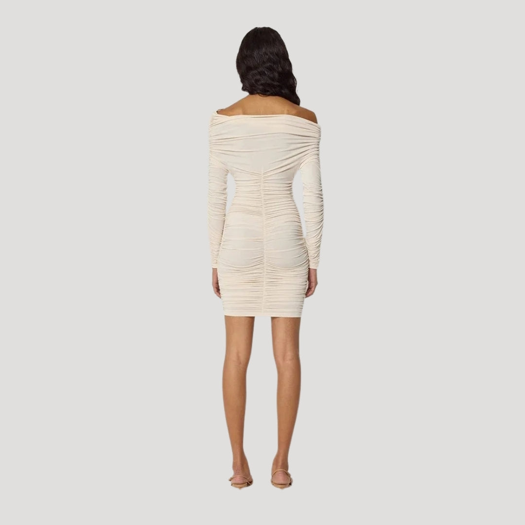 CD | Femeii off-the-shoulder bodycon rochie mini cu volane