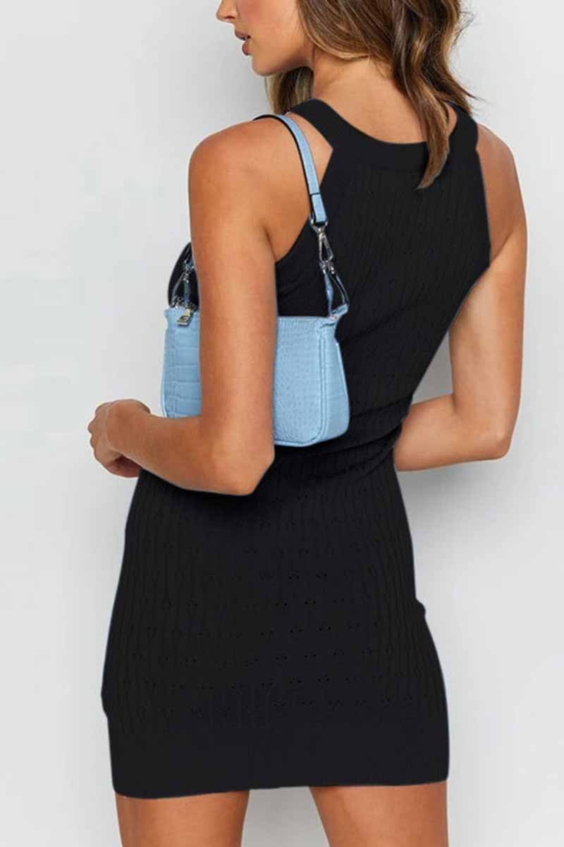 CD | Rochie mini din tricot cu nervuri