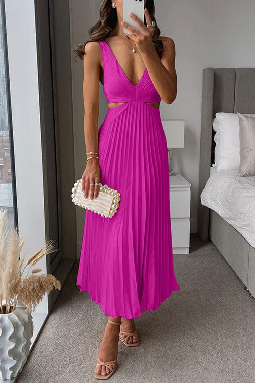 CD | Rochie midi elegantă din satin plisat