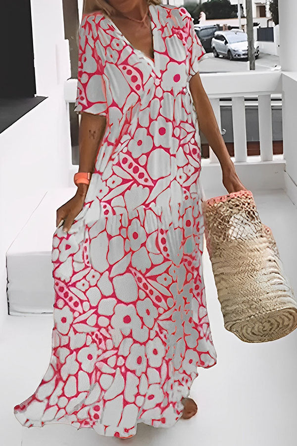 CD | ROCHIE MIDI DE VACANȚĂ CU IMPRIMEU FLORAL