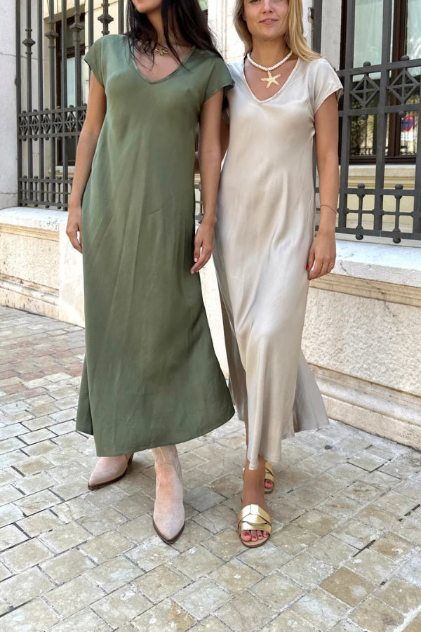 CD | Evase rochie midi din satin