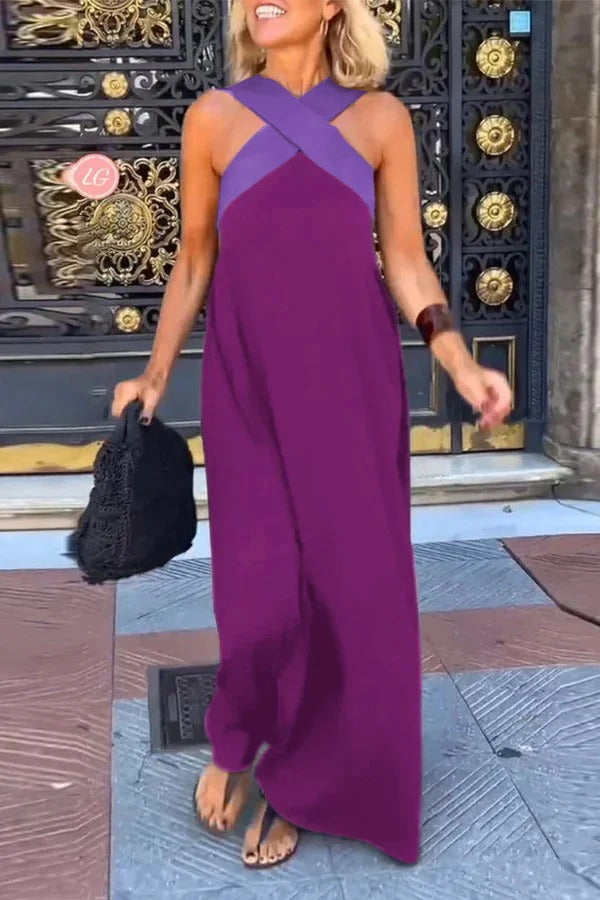 CD | Stylish crossover backless sleeveless vrac rochie maxi