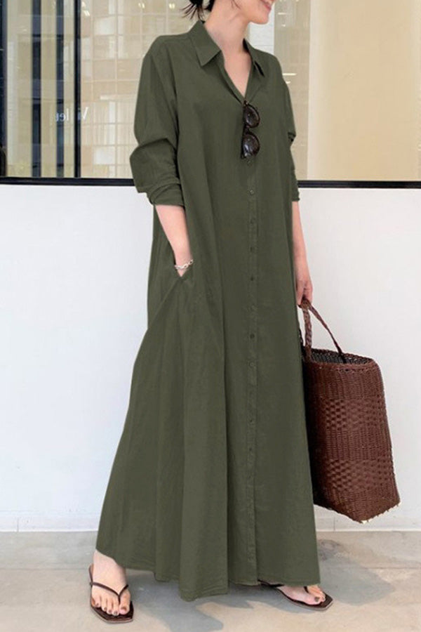 CD | Long Sleeve Simple Casual rochie lungă
