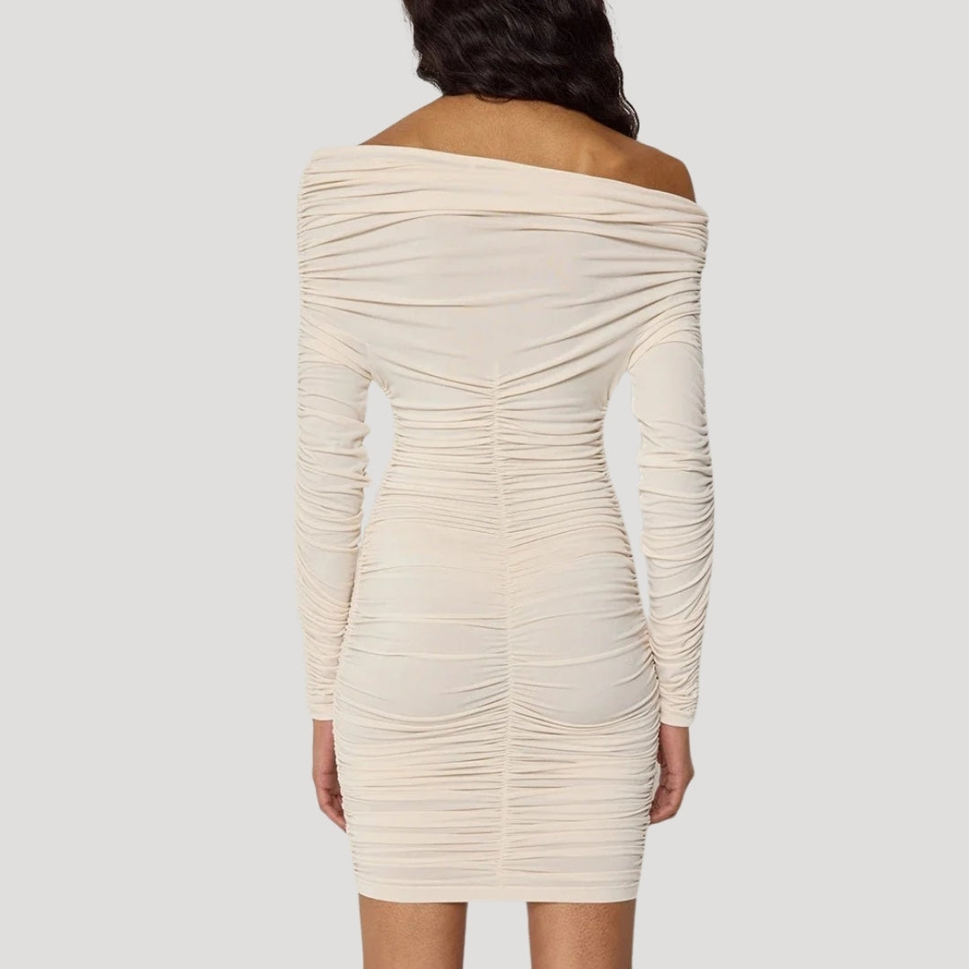 CD | Femeii off-the-shoulder bodycon rochie mini cu volane