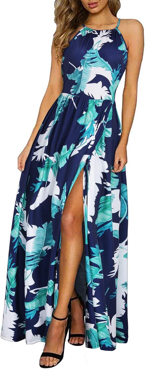 CD | Halter rochie maxi cu tăietură