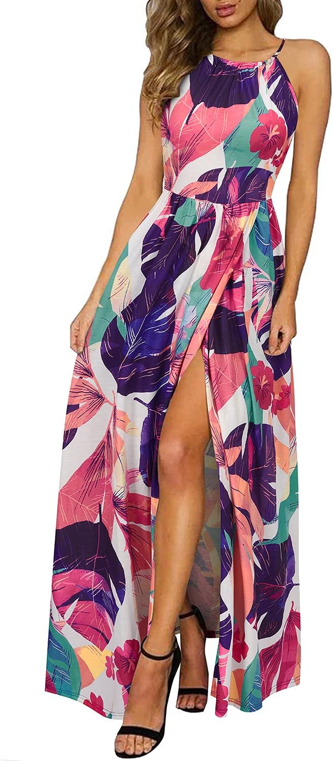 CD | Halter rochie maxi cu tăietură
