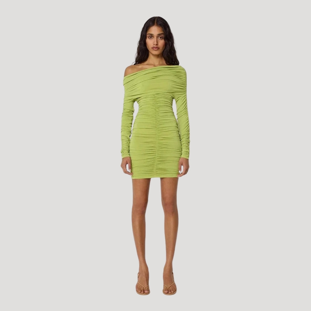 CD | Femeii off-the-shoulder bodycon rochie mini cu volane