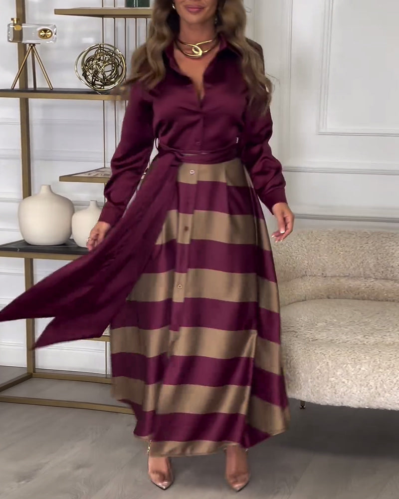 CD | Rochie maxi elegantă cu dungi