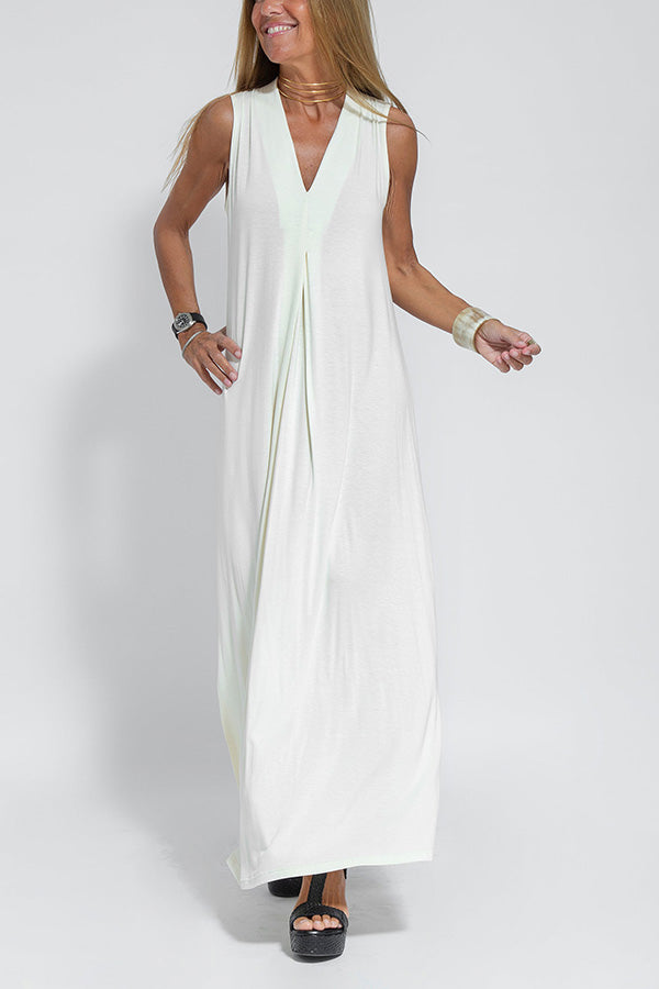 CD | Elegant este pentru totdeauna tricot culoare solidă fără mâneci fantă rochie maxi