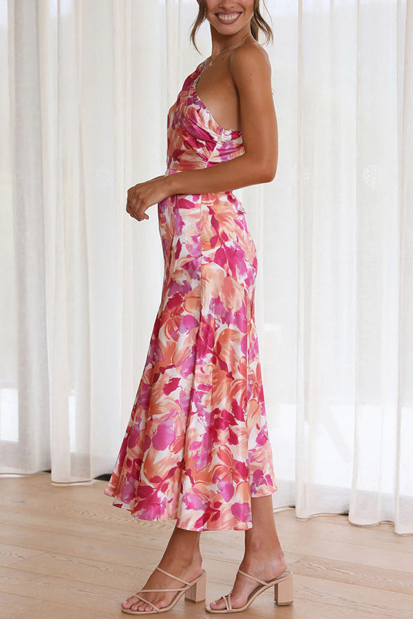 CD | Cumpără-mi flori florale un umăr rochie midi