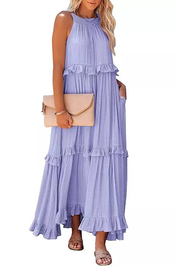 CD | Vittoria Rochie maxi halter cu volane
