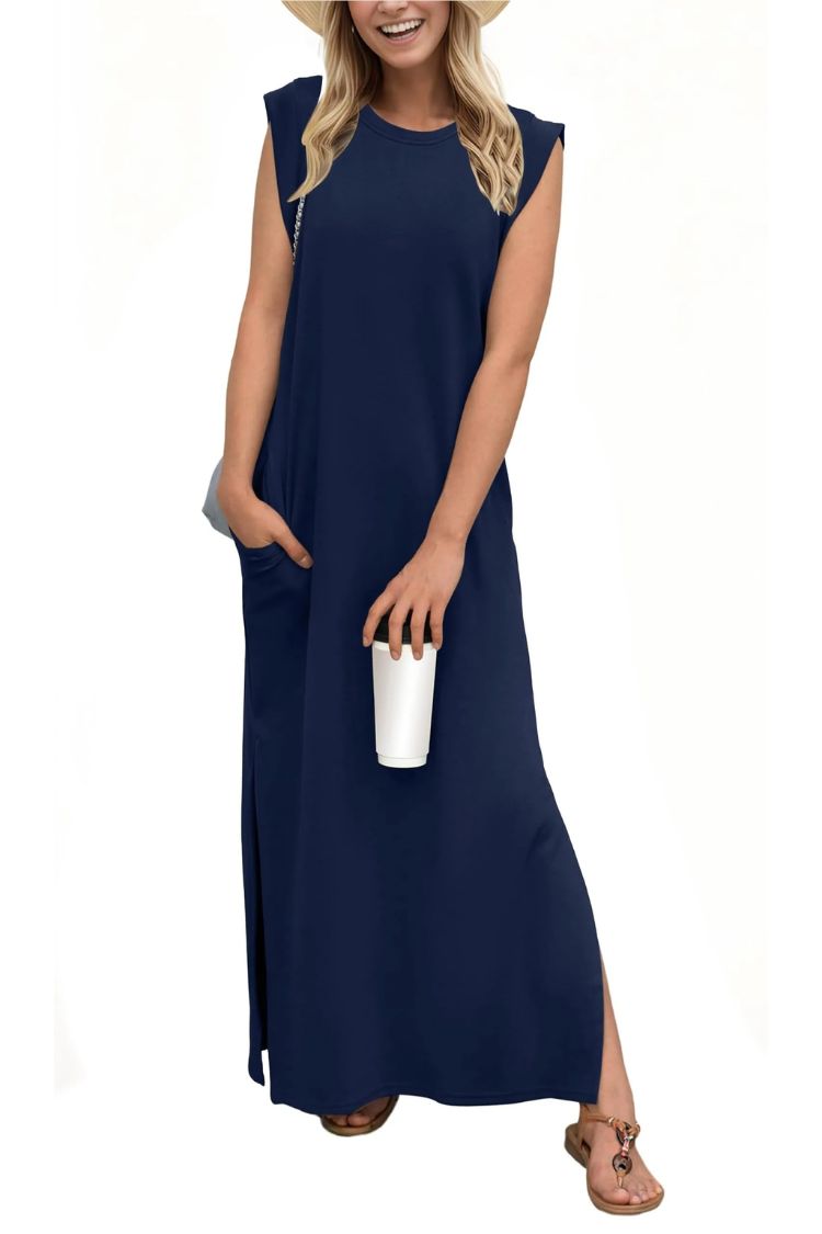 CD | Rochie maxi fără pliuri, casual, pentru femei