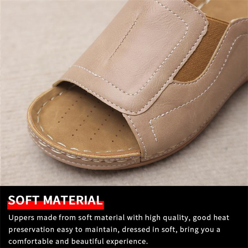 CD | Casual Summer Daily Comfort Slip On Solid Colour Sandale din piele