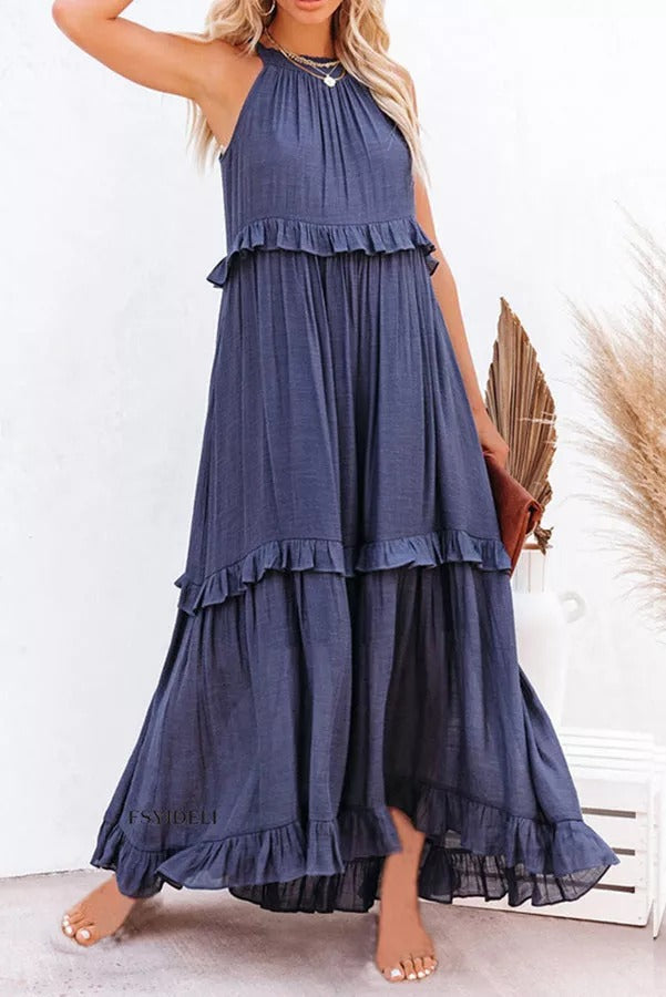 CD | Vittoria Rochie maxi halter cu volane