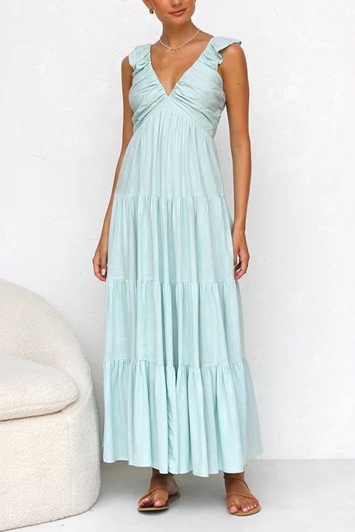 CD | Rochie maxi fără mâneci din in