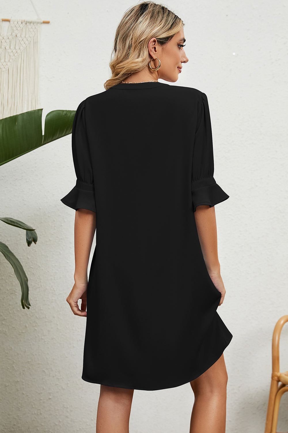 CD | Rochie minimală cu mâneci bufante