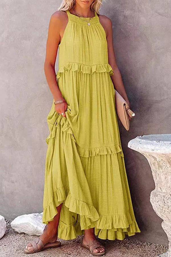 CD | Vittoria Rochie maxi halter cu volane