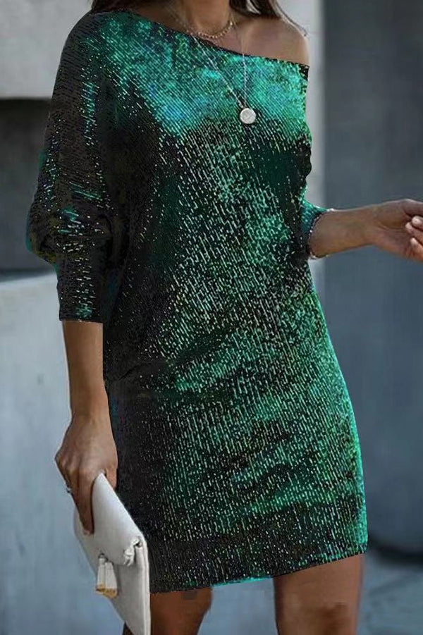 CD | Solid paiete Off-shoulder vrac Mini rochie