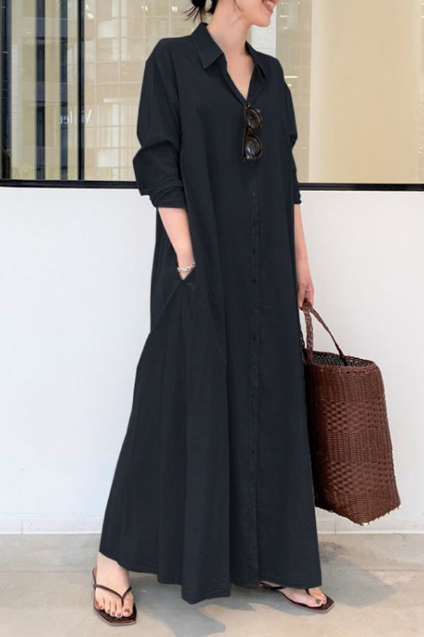 CD | Long Sleeve Simple Casual rochie lungă