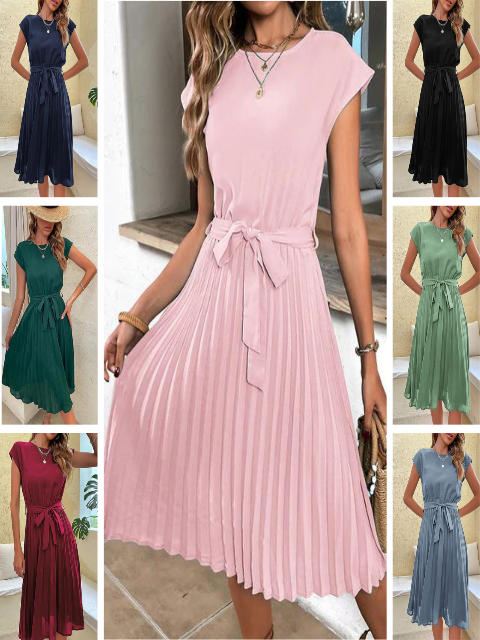 CD | Bella- Rochie mini cu mânecă scurtă cu pliuri