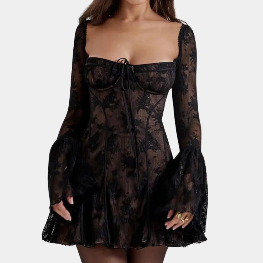 CD | Rochie mini de vară romantică cu dantelă