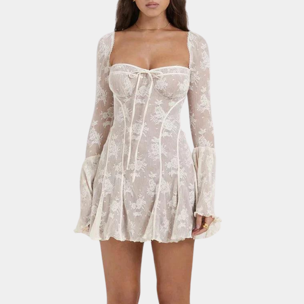 CD | Rochie mini de vară romantică cu dantelă