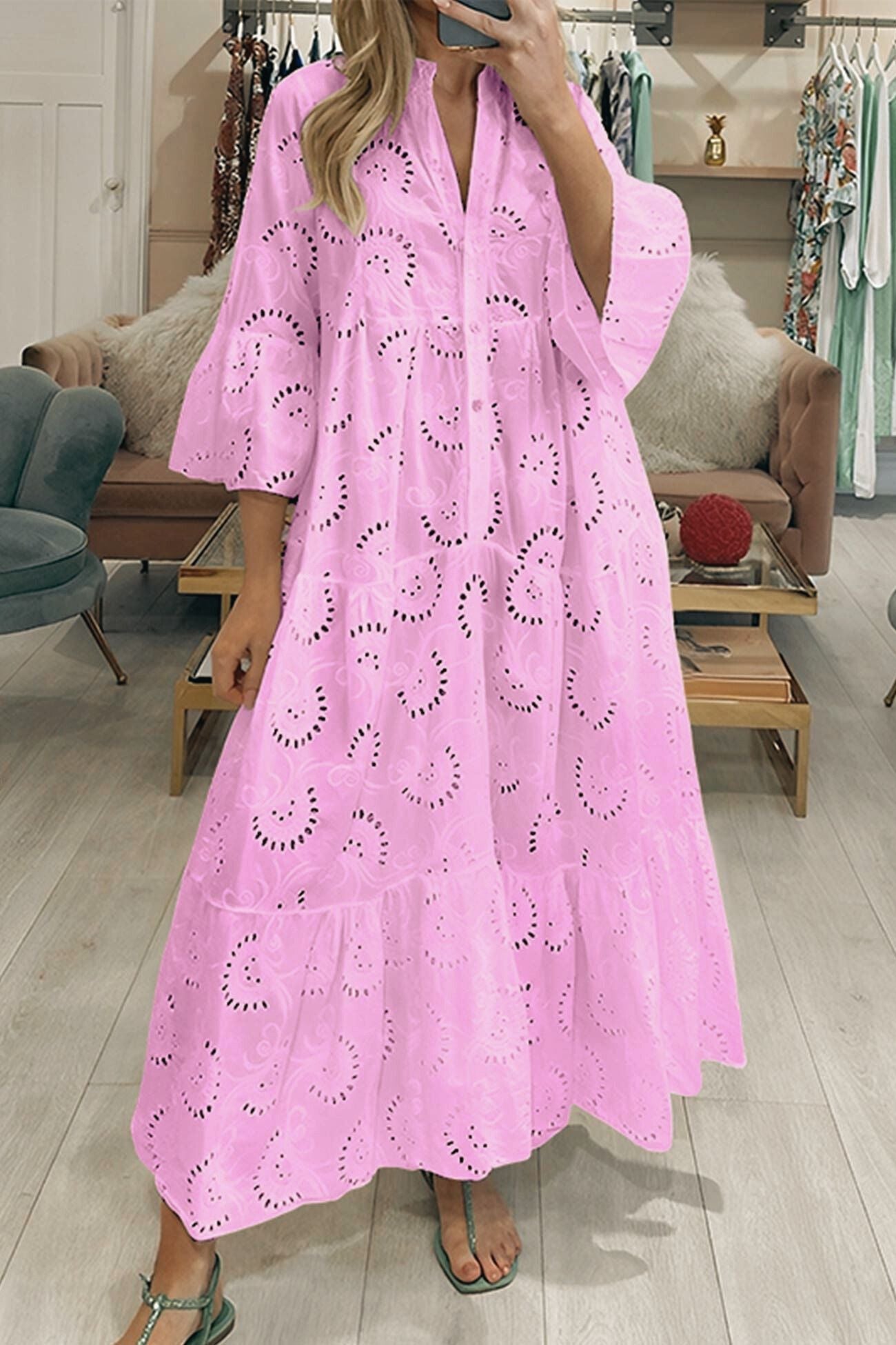 CD - Rochie evazată brodată