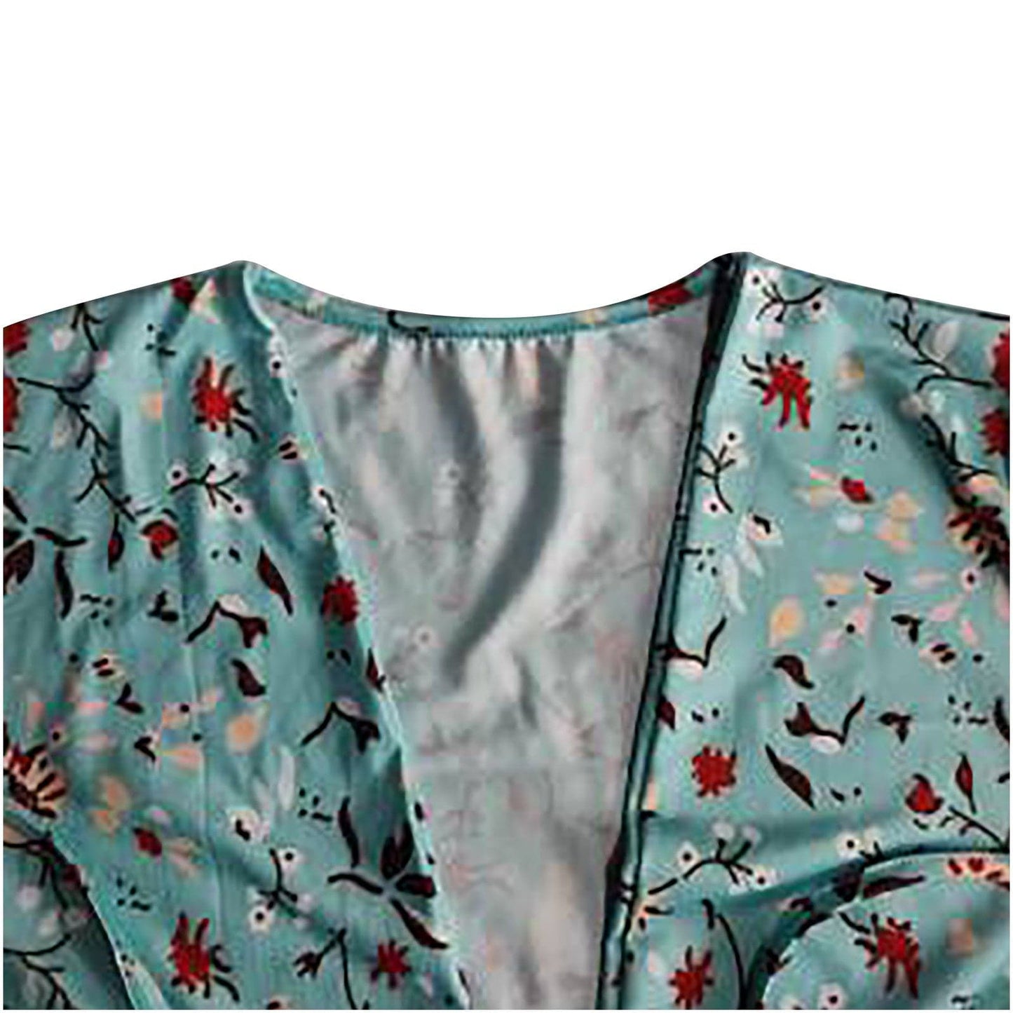 CD | Floral Print Fashion Tie Wrap Mini Rochie