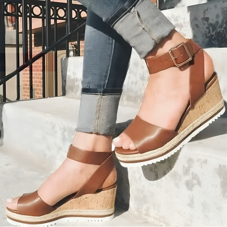 CD | | Sandale elegante cu toc wedge