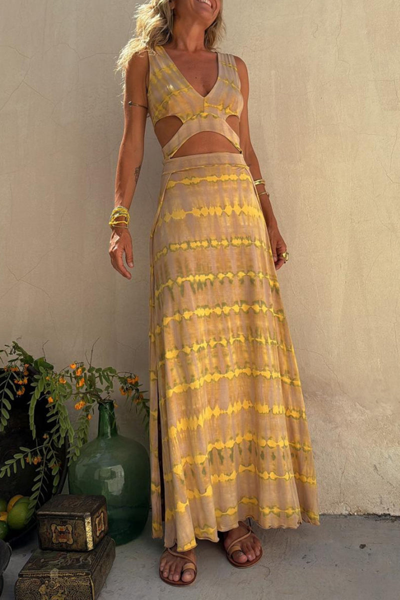 CD | Rochie maxi cu decolteu boem