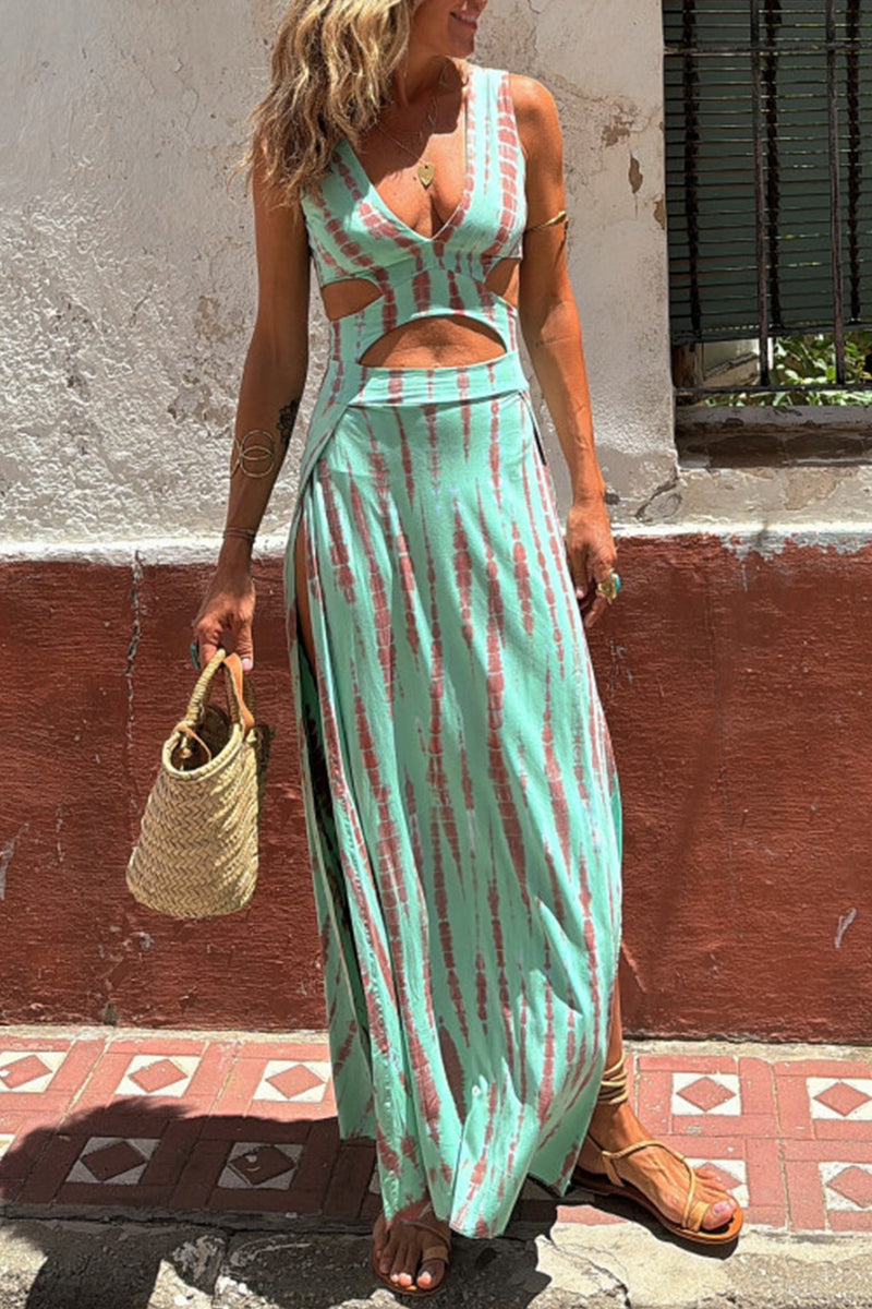 CD | Rochie maxi cu decolteu boem
