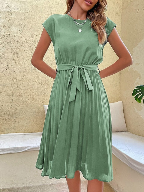 CD | Bella- Rochie mini cu mânecă scurtă cu pliuri