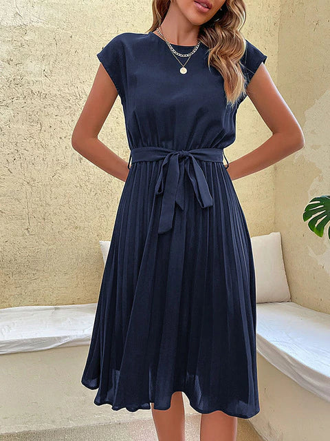 CD | Bella- Rochie mini cu mânecă scurtă cu pliuri