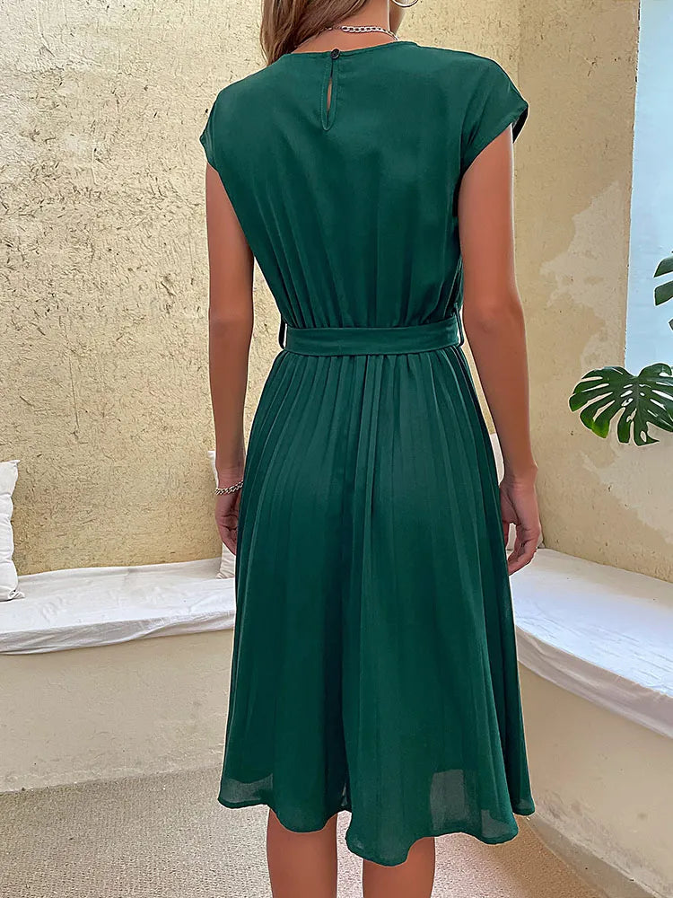 CD | Bella- Rochie mini cu mânecă scurtă cu pliuri