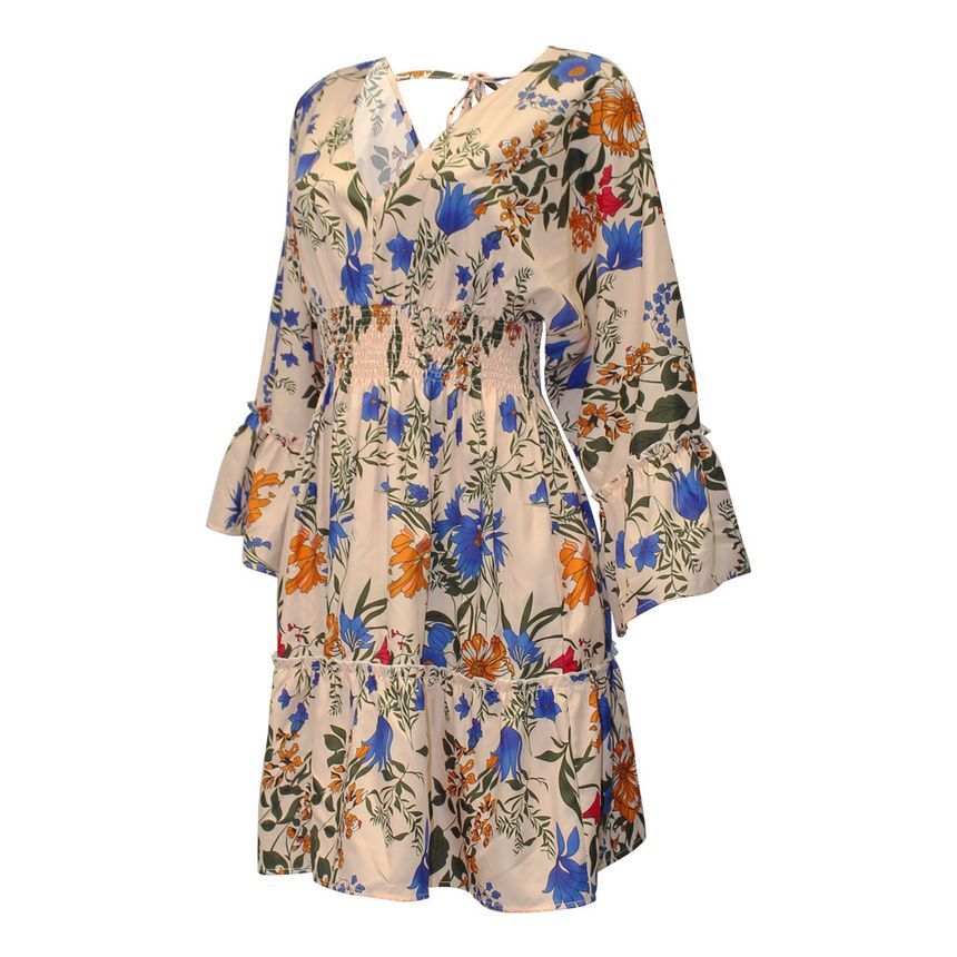 CD | Rochie mini A-line cu decolteu în V și model floral AH445