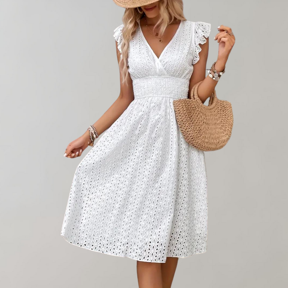 CD | rochie midi elegantă pentru femei cu mâneci adunate