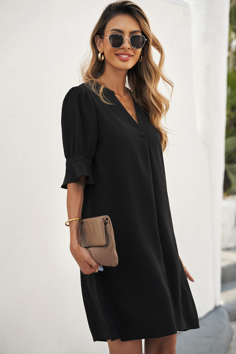 CD | Rochie minimală cu mâneci bufante