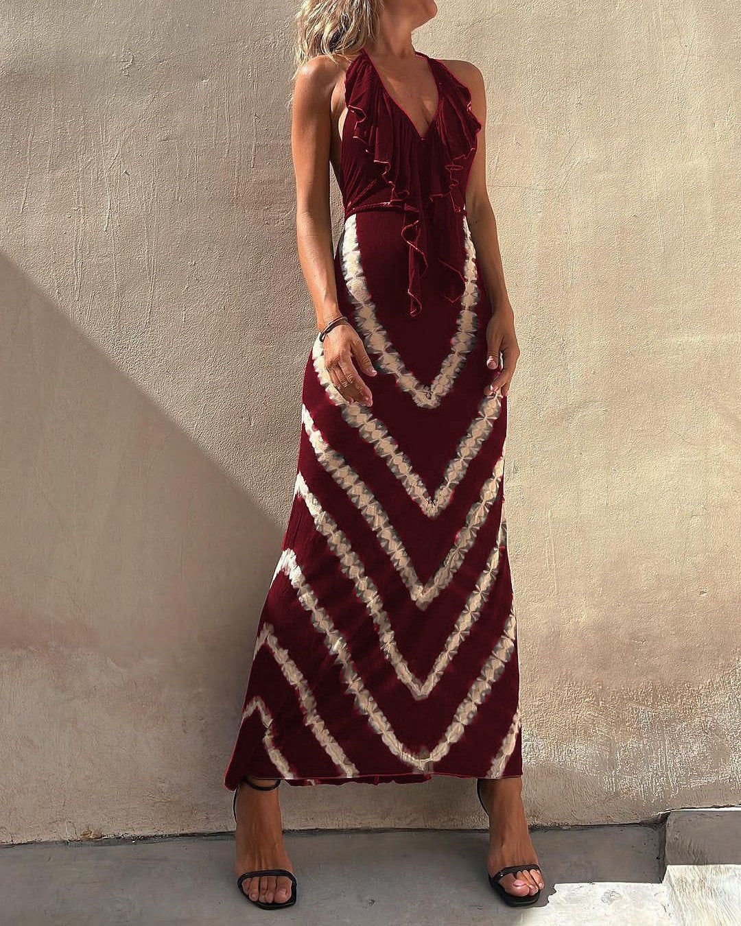 CD | Rochie maxi halter Tie-Dye