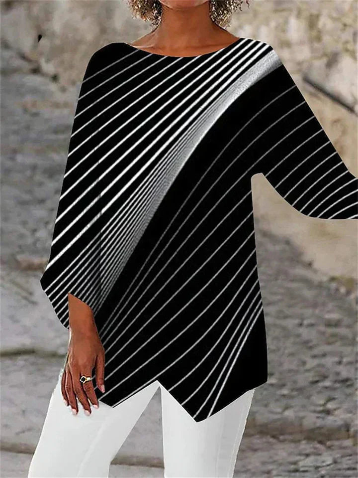 CD | Bluză elegantă cu mânecă lungă și imprimeu geometric